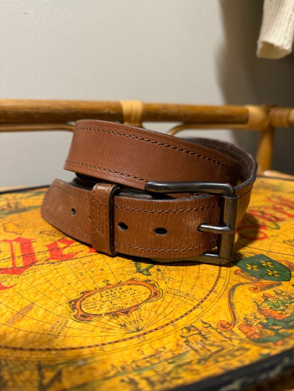 Dickies Brown Leather Men's Belt with Metal Buckle